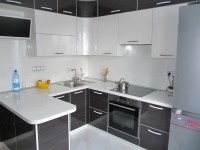 Лофт европейская стеклянная кухня Deluxe, ДСП 1м Вариант 1880