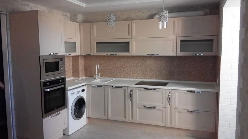 Жёлтая кухня 5 метров угловая Germes ДСП, МДФ 1 метр Вариант 2331