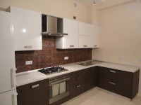 Рококо европейская пластиковая кухня Deluxe, ДСП 1м Вариант 1760