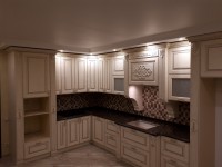 Минимализм итальянская кухня из натурального дерева Deluxe, ДСП 1м Вариант 1163