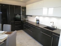 Минимализм восточная пластиковая кухня Germes, ДСП 1м Вариант 556