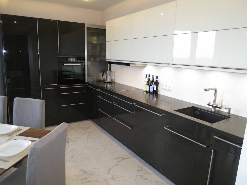 Минимализм восточная пластиковая кухня Germes, ДСП 1м Вариант 556