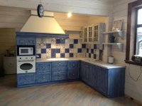 Барокко итальянская стеклянная кухня Germes, ДСП 1м Вариант 976