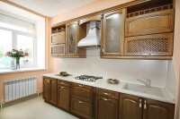 Лофт европейская кухня из натурального дерева Deluxe, ДСП 1м Вариант 1152