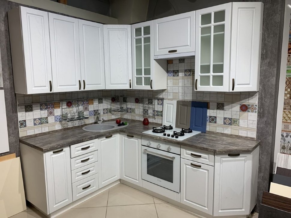 Лофт европейская кухня стекло Germes, ДСП 1м Вариант 1022