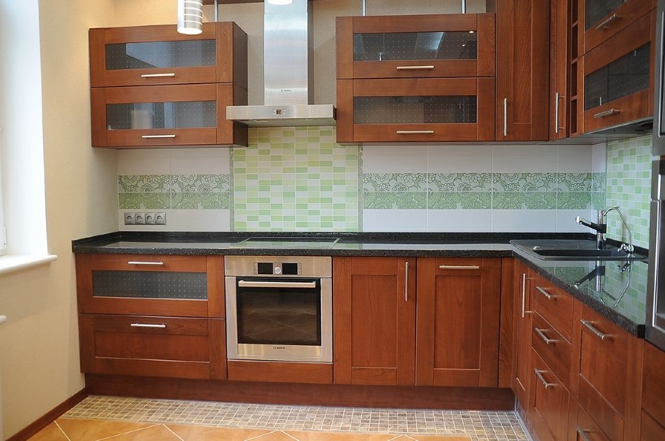 Рококо американская стеклянная кухня Germes, ДСП 1м Вариант 1082