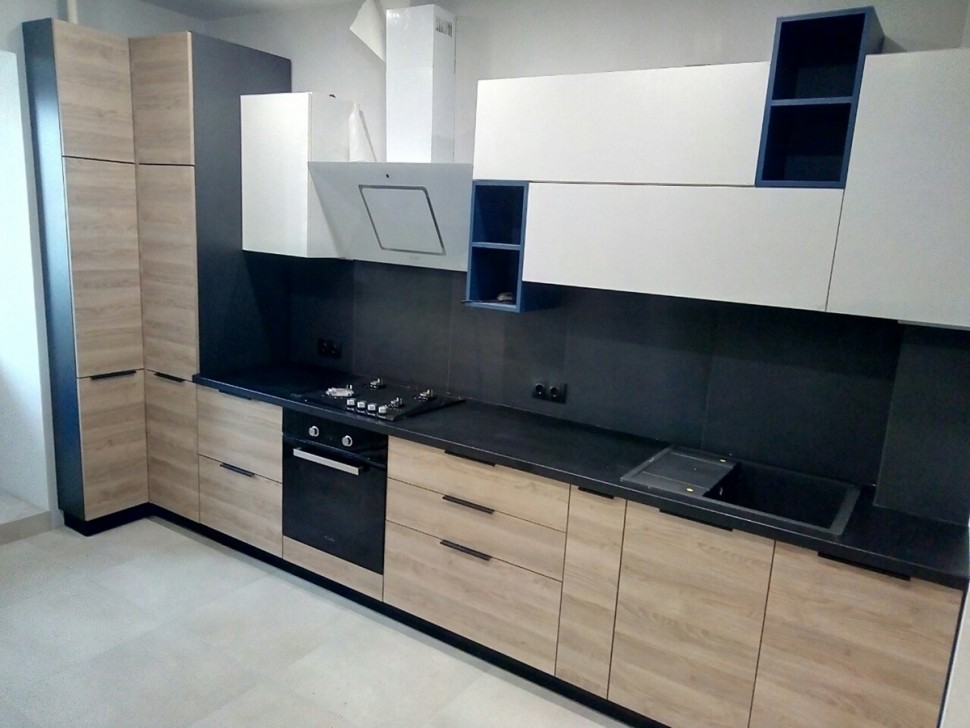 Класcика итальянская пластиковая кухня Deluxe, ДСП 1м Вариант 1579