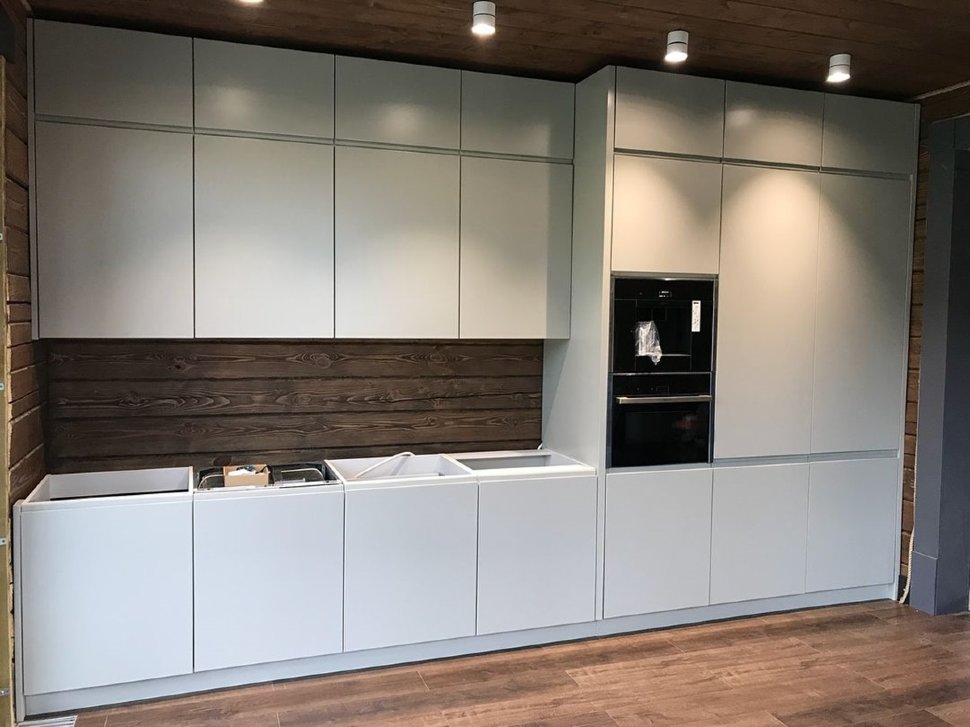 Хай-тек немецкая стеклянная кухня Germes, ДСП 1м Вариант 885