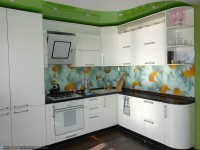 Минимализм восточная крашенная кухня Deluxe, ДСП 1м Вариант 1364