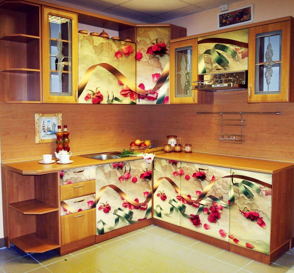 Рококо восточная пленочная кухня Deluxe, ДСП 1м Вариант 2089