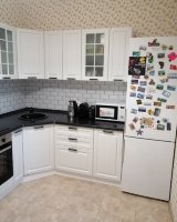 Минимализм восточная стеклянная кухня Germes, ДСП 1м Вариант 1040