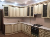 Рококо американская стеклянная кухня Germes, ДСП 1м Вариант 1083