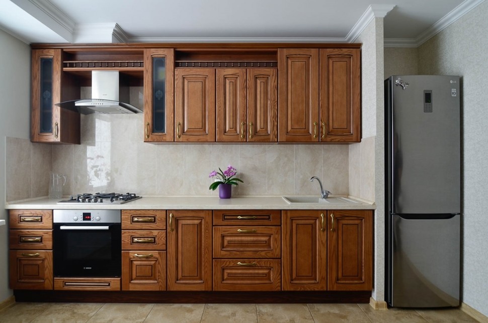 Модерн американская деревянная кухня Deluxe, ДСП 1м Вариант 1169