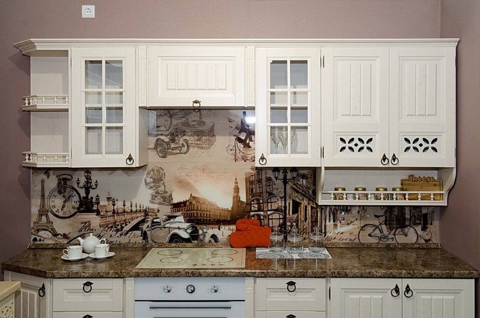 Кантри американская кухня стекло Germes, ДСП 1м Вариант 980