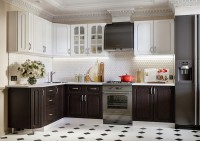 Рококо восточная стеклянная кухня Germes, ДСП 1м Вариант 1085