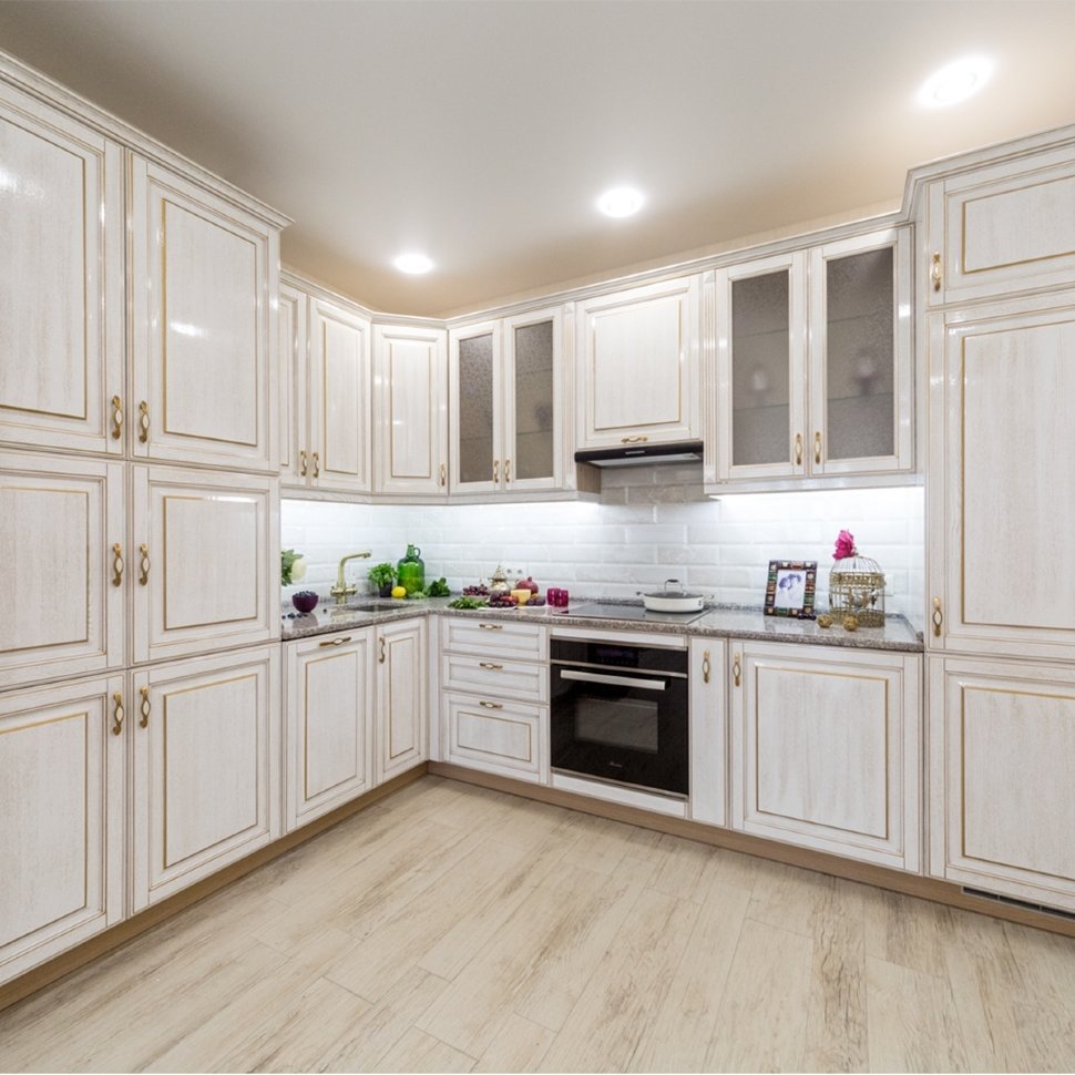 Прованс американская стеклянная кухня Germes, ДСП 1м Вариант 1073