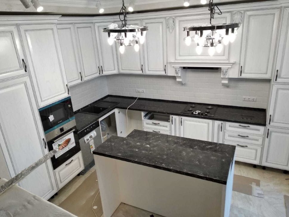 Лофт американская пластиковая кухня Germes, ДСП 1м Вариант 523