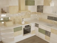 Рококо итальянская пластик кухня Germes, ДСП 1м Вариант 656