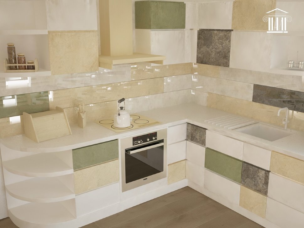 Рококо итальянская пластик кухня Germes, ДСП 1м Вариант 656