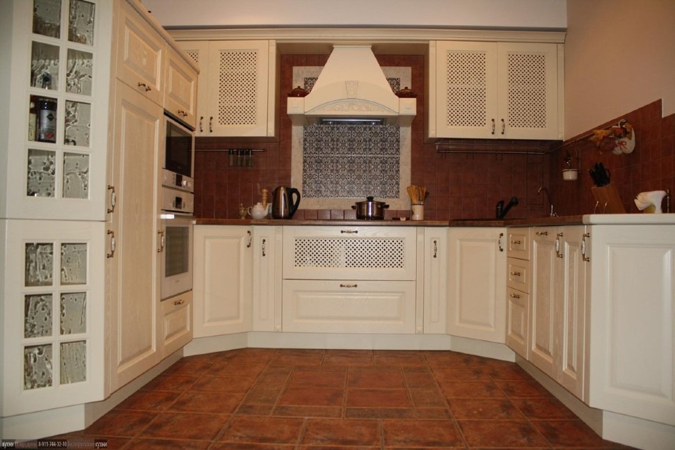 Кантри европейская кухня стекло Germes, ДСП 1м Вариант 985