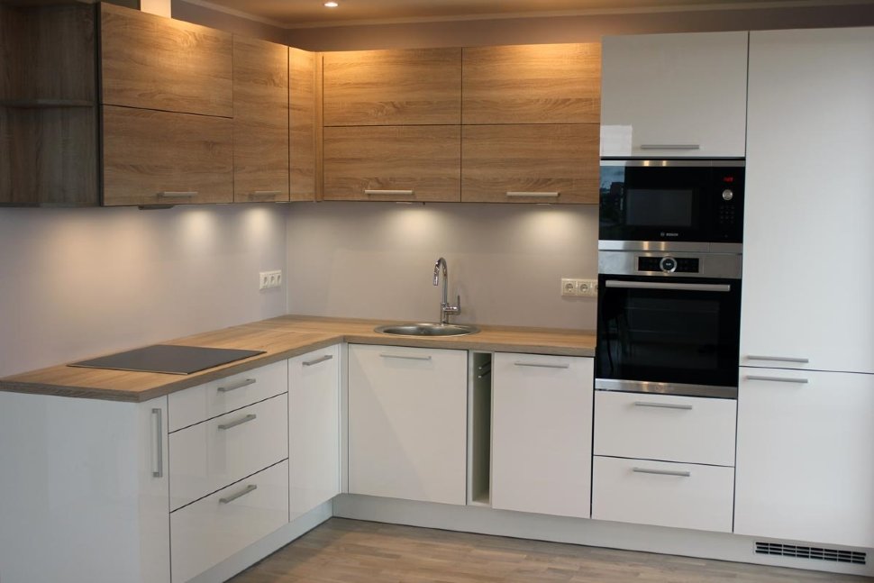 Модерн европейская стеклянная кухня Germes, ДСП 1м Вариант 305