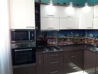 Лофт европейская стеклянная кухня Germes, ДСП 1м Вариант 767