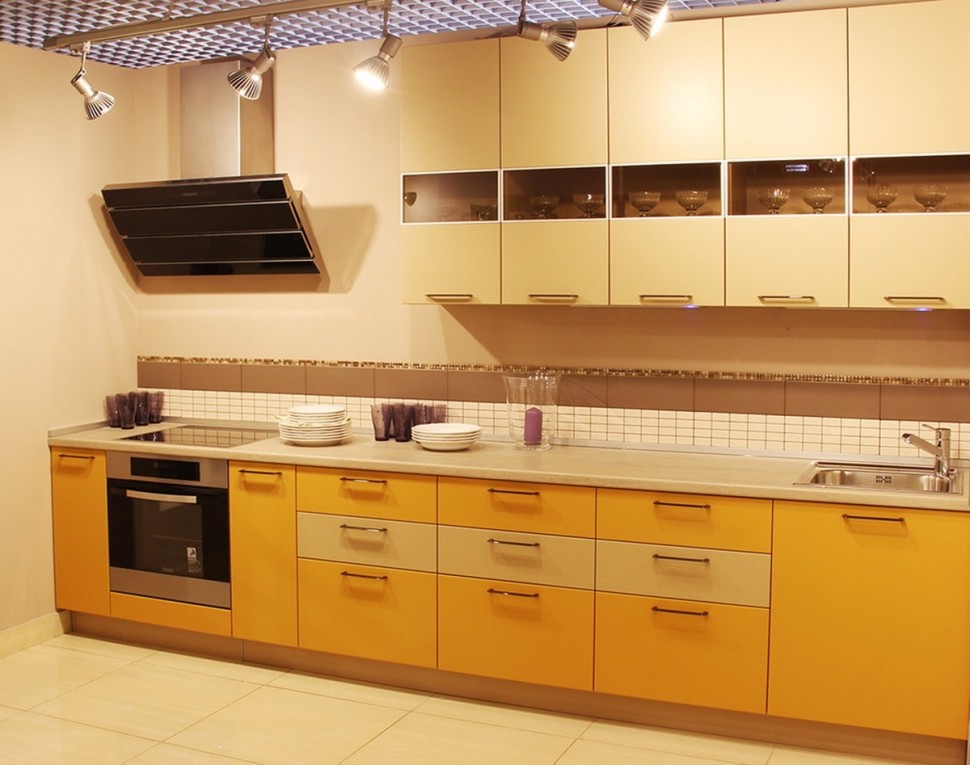 Модерн европейская крашенная кухня Deluxe, ДСП 1м Вариант 1397