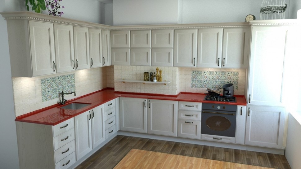 Прованс итальянская фрезерованный мдф кухня Deluxe, ДСП 1м Вариант 1954