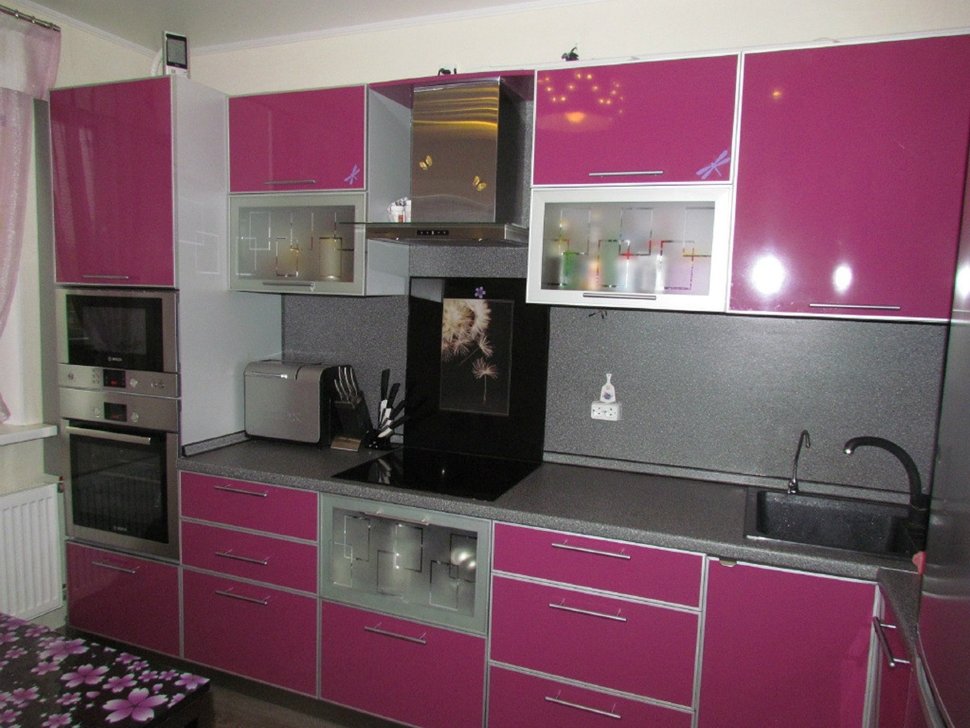 Лофт европейская кухня стекло Germes, ДСП 1м Вариант 765