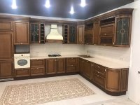 Классическая восточная деревянная кухня Germes, ДСП 1м Вариант 35