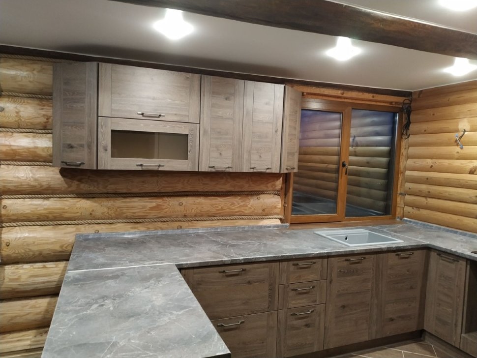 Прованс американская пластиковая кухня Germes, ДСП 1м Вариант 608