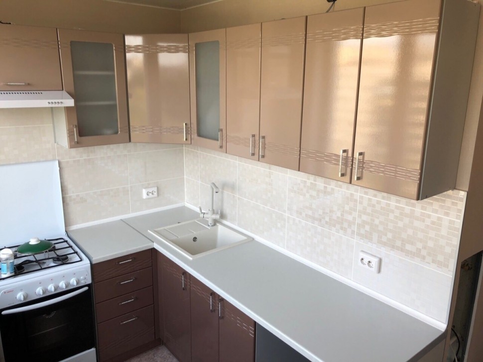 Класcика восточная стеклянная кухня Deluxe, ДСП 1м Вариант 1841