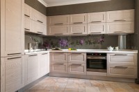 Белая мебель для кухни угловая Germes ДСП, МДФ 1 метр Вариант 2286