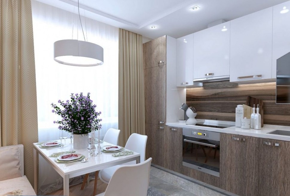 Жёлтая мебель для кухни угловая Germes ДСП, МДФ 1 метр Вариант 2347