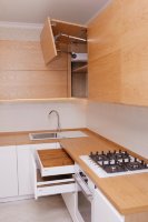 Хай-тек американская пластиковая кухня Germes, ДСП 1м Вариант 676