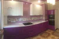 Минимализм американская пластиковая кухня Deluxe, ДСП 1м Вариант 1658