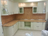 Хай-тек немецкая стеклянная кухня Germes, ДСП 1м Вариант 1099