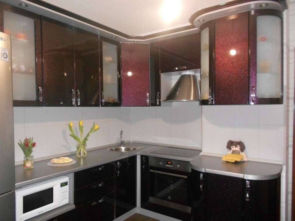 Синяя мебель для кухни угловая Germes ДСП, МДФ 1 метр Вариант 2512