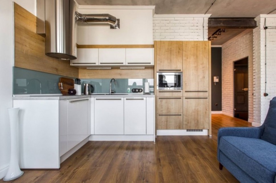 Голубая кухня 1 метр угловая Germes ДСП, МДФ 1 метр Вариант 2557