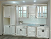 Класcика европейская деревянная кухня Deluxe, ДСП 1м Вариант 1135