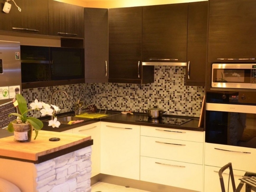 Белая кухня интерьер угловая Germes ДСП, МДФ 1 метр Вариант 2279