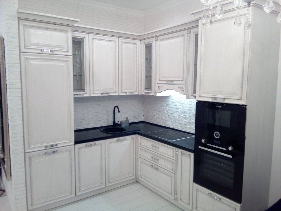 Модерн европейская стеклянная кухня Germes, ДСП 1м Вариант 1059