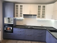 Рококо европейская стеклянная кухня Deluxe, ДСП 1м Вариант 2244