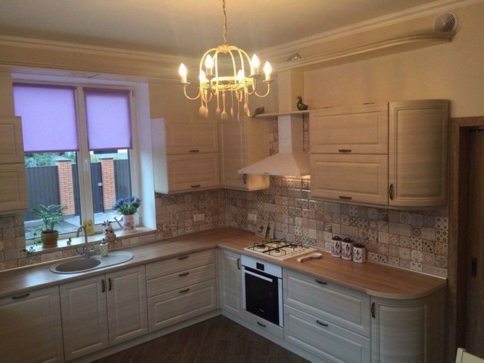 Жёлтая кухня интерьер угловая Germes ДСП, МДФ 1 метр Вариант 2341