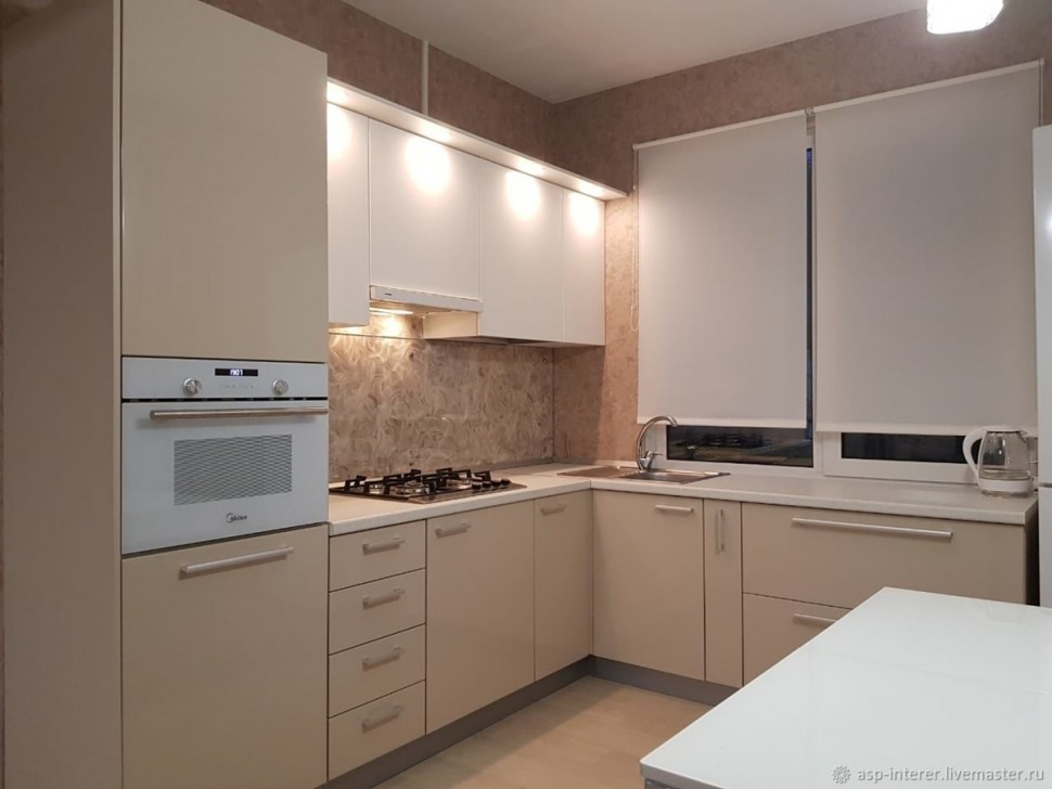 Класcика немецкая пластиковая кухня Deluxe, ДСП 1м Вариант 1589