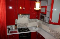 Оранжевая кухня интерьер угловая Germes ДСП, МДФ 1 метр Вариант 2452