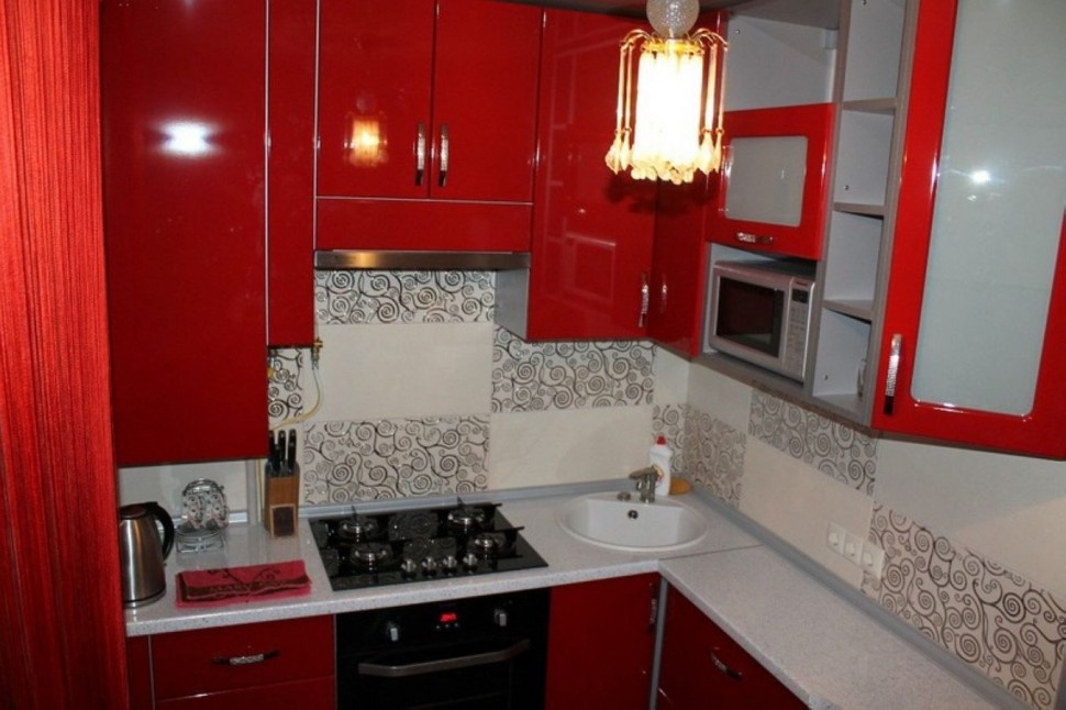 Оранжевая кухня интерьер угловая Germes ДСП, МДФ 1 метр Вариант 2452