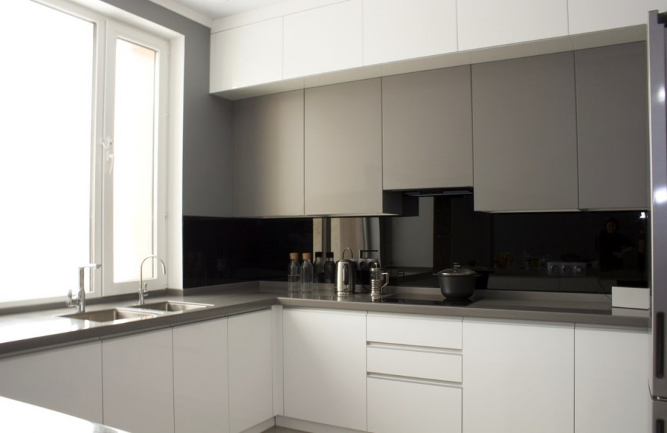 Лофт американская кухня стекло Deluxe, ДСП 1м Вариант 1864