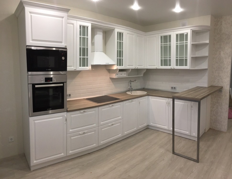 Розовая кухня интерьер угловая Germes ДСП, МДФ 1 метр Вариант 2479