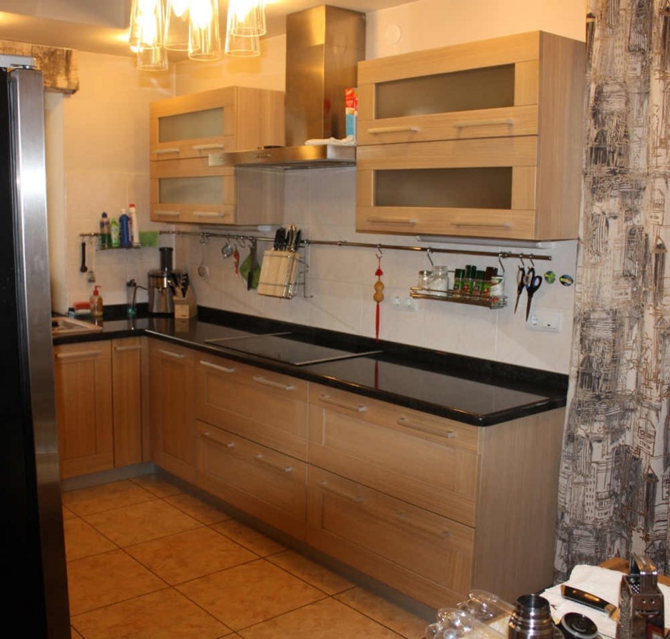 Кантри американская стеклянная кухня Deluxe, ДСП 1м Вариант 1815